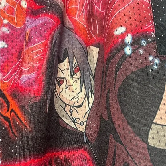 Black Athletic Shorts with Red Crown Design for the Anime Lover - Picture 3 of 11